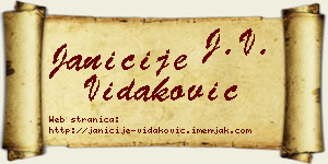 Janićije Vidaković vizit kartica